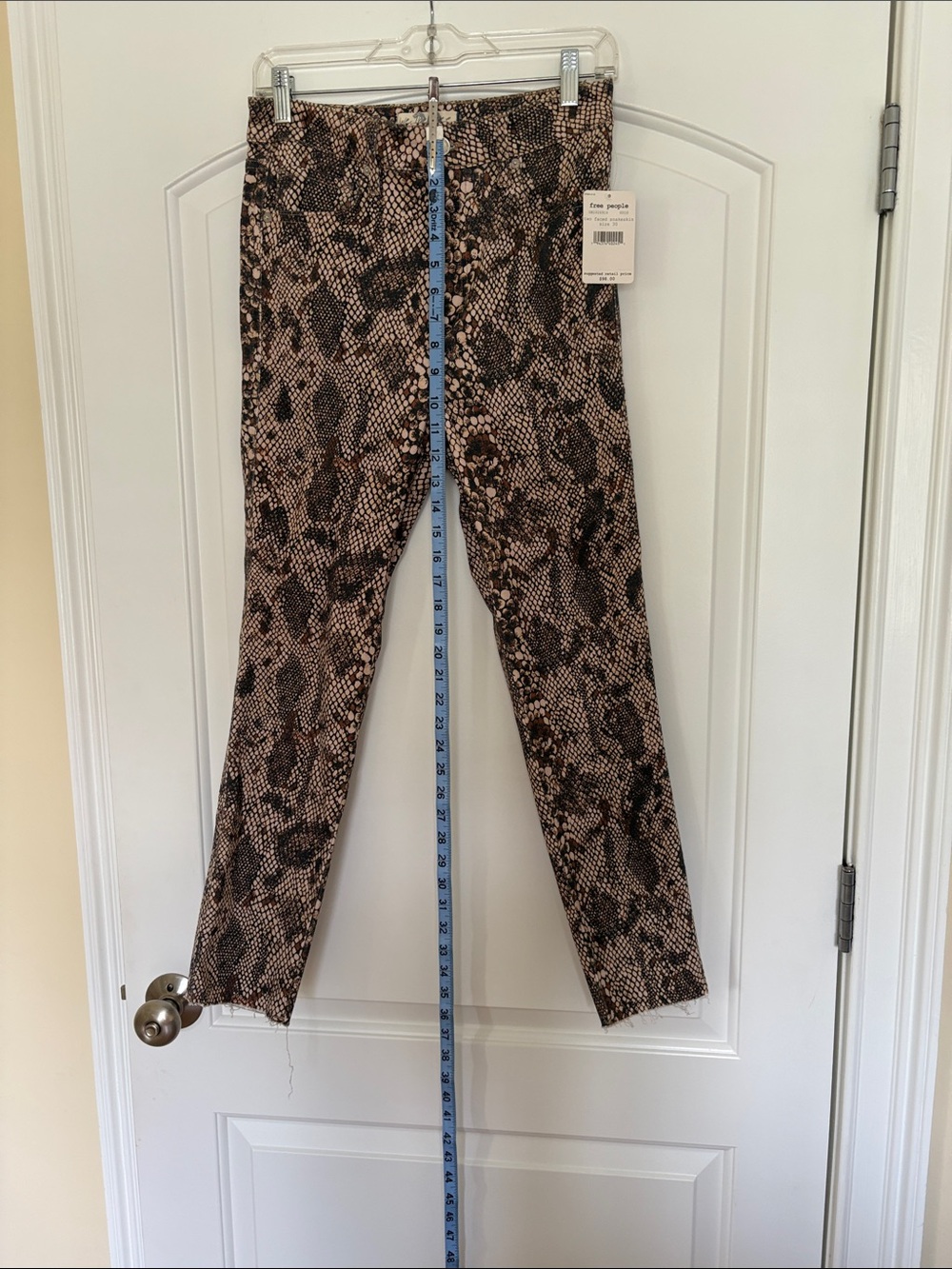 Free People Neutral Snake Print Leggings in Beige and Black - Picture 2 of 6